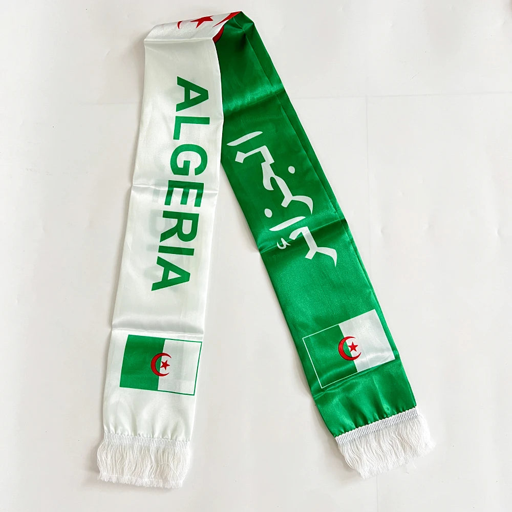2026 USA MexicoNetherlands scarf flag  14x135cmDouble-sided Printed Satin Iraq  Haiti France scarf flag