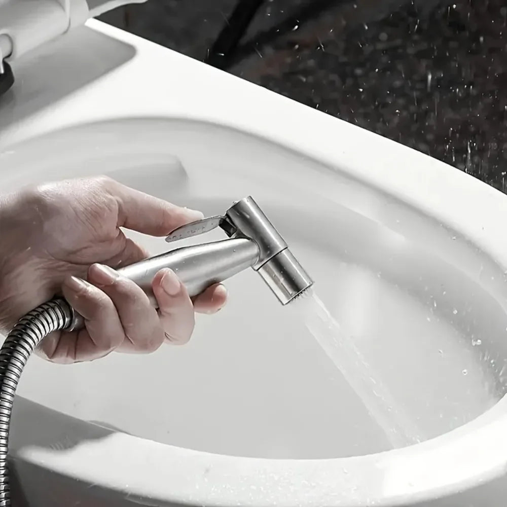 3Pcs Stainless Steel Bidet Sprayer High Pressure Handheld Adjustable for Personal Hygiene Pet Bathroom Shower Set