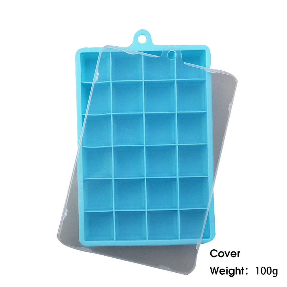 With Lid / No Lid 24-Hole Silicone Ice Tray Square Box Auxiliary