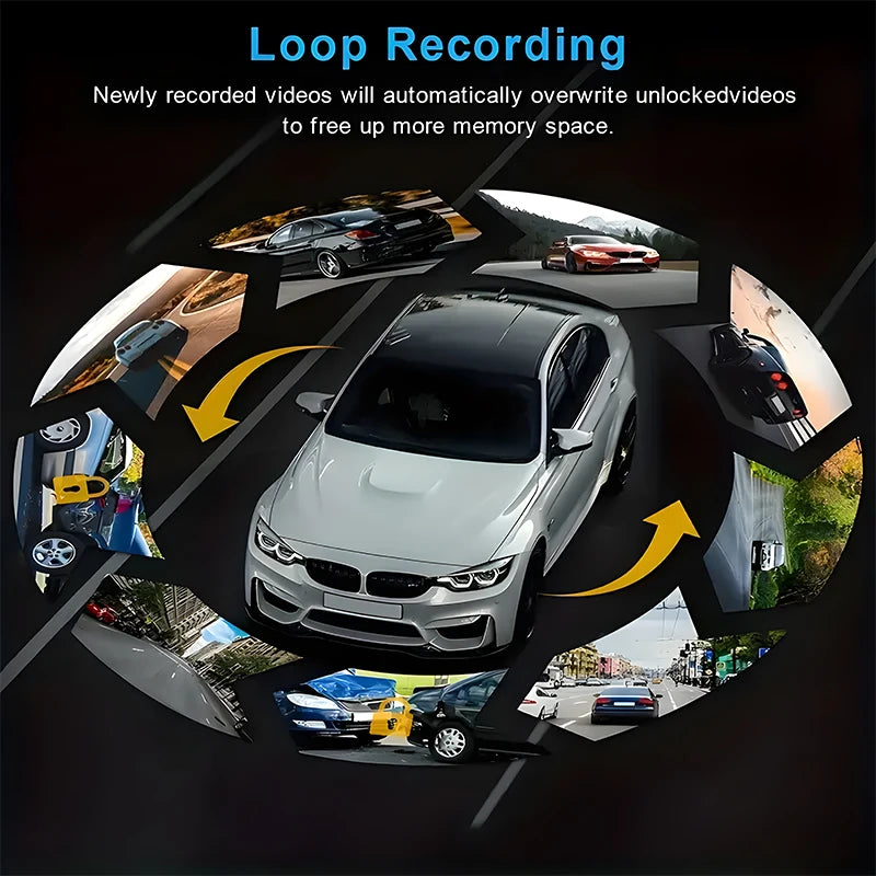 Car recorder front and built-in, front 1080P and built-in 720P recording car DVR camera, 140 ° wide-angle, night vision
