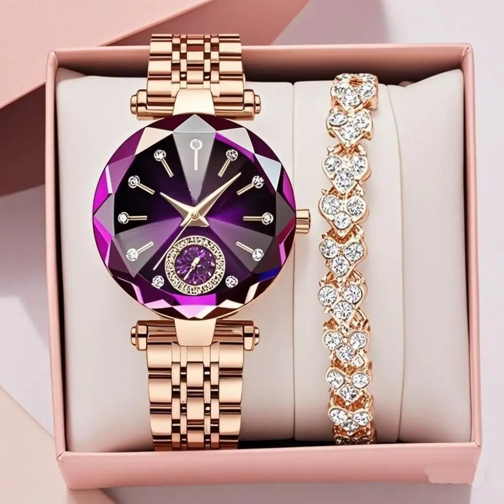 Trendy Luxury Women's Wristwatch Elegant Inlaid Diamond