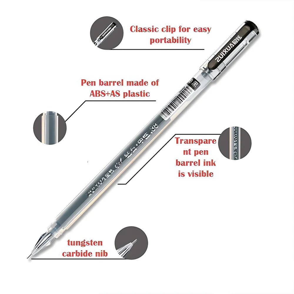 6/12 pcs Diamond Tip Gel Pens Set 0.38mm
