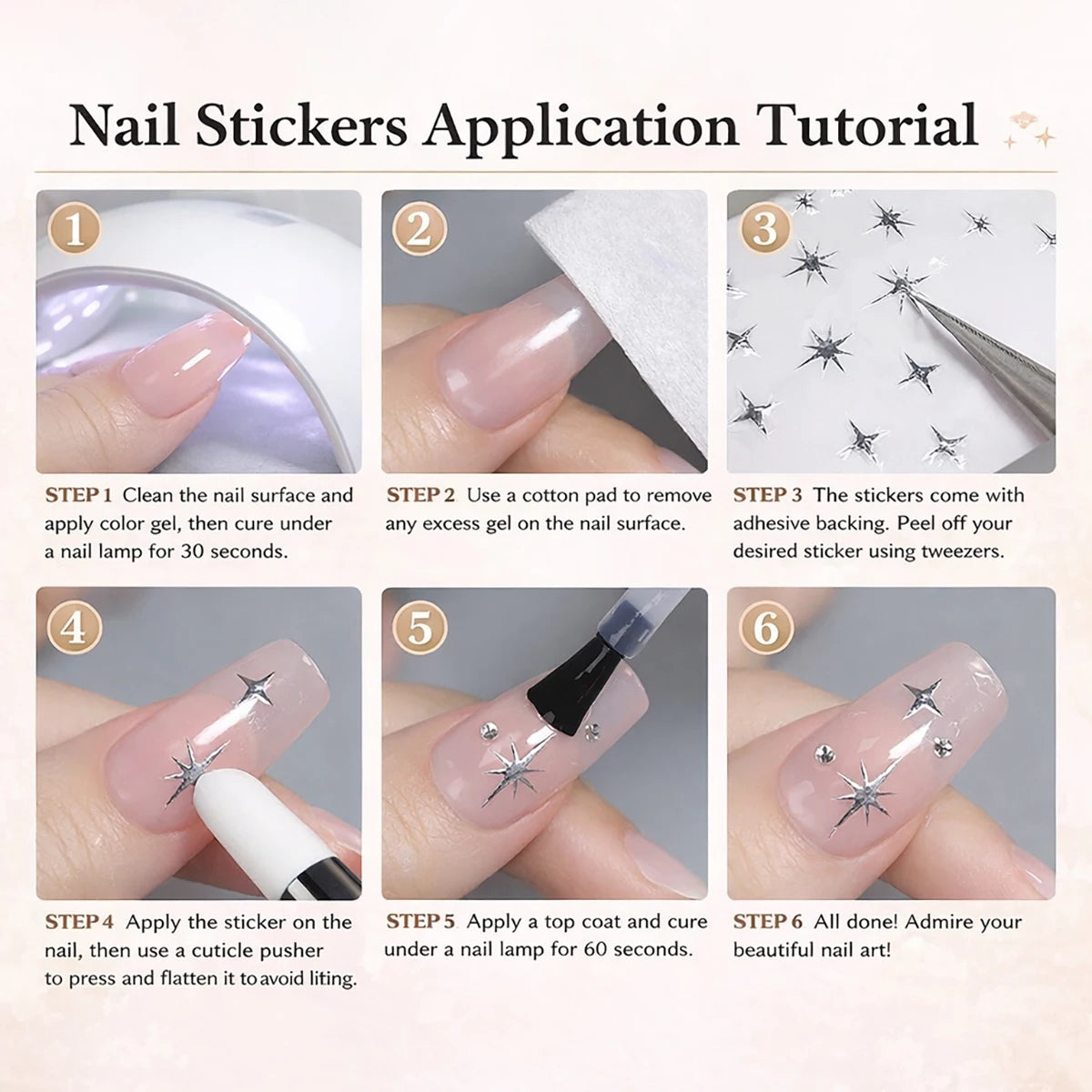 3 to 120 Sheets Tropical Flower Nail Stickers Hibiscus Butterfly Starfish