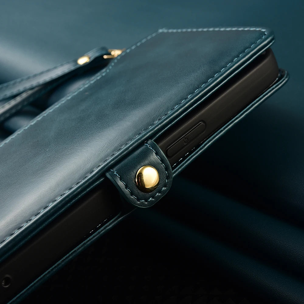 Wallet Multi-card Zipper Kickstand Magnetic Flip Leather Case