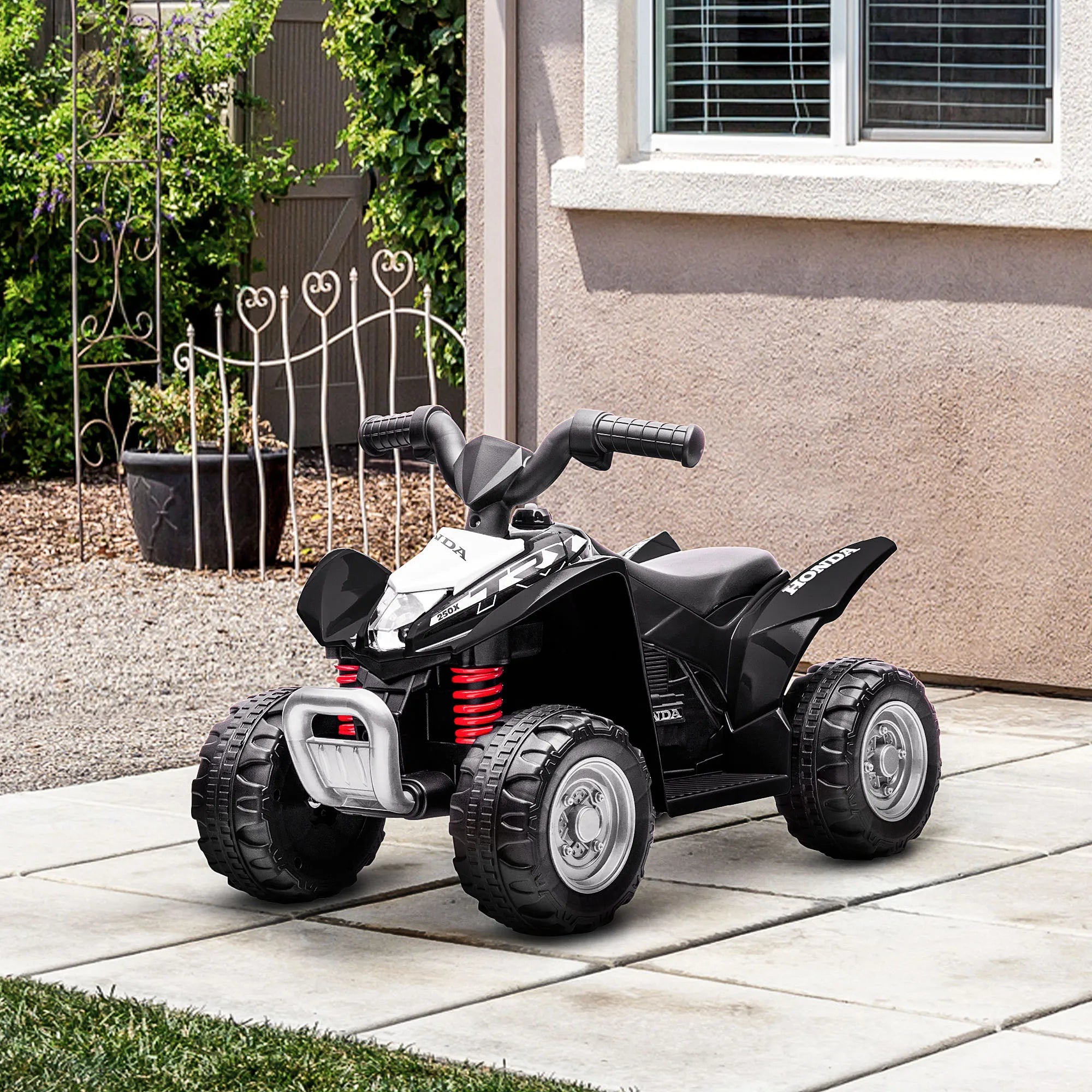 6 V Electric Quad for Children, LED Headlight, Horn, Ergonomic Handle and Seat, Suitable for Children Aged 1.5 to 3 Years Weighing No More Than 25 kg, Black