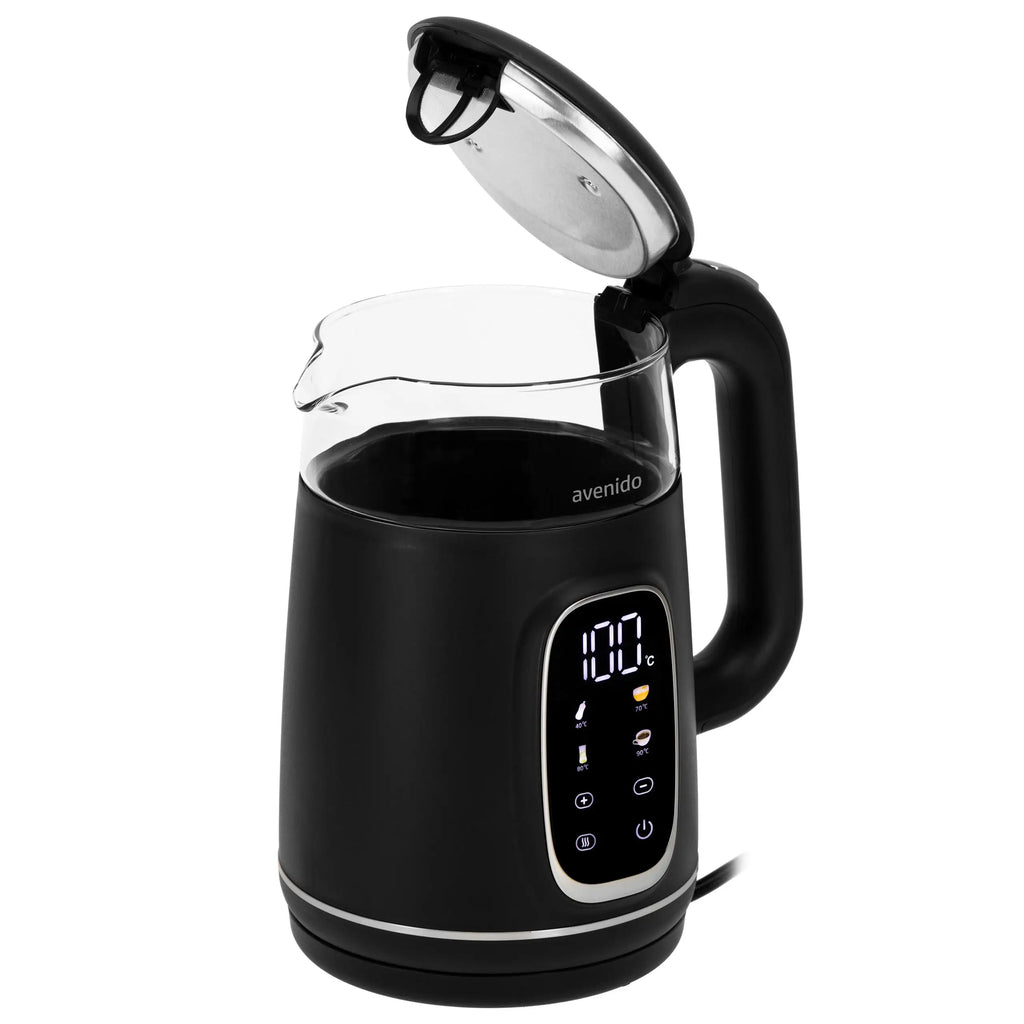 1.7 Litre Electric Glass Kettle Temperature Control Rotating Base