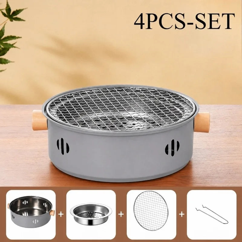 Portable Mini BBQ Grill Stainless Steel Charcoal Desktop