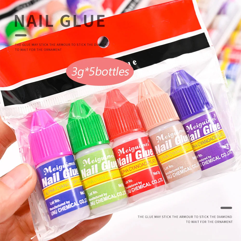 10/7/5/2g Fast Drying Nail Glue for Nail Tips Super Strong Adhesive Liquid Glue Rhinestones Gel Glue With Brush Manicure Tools #