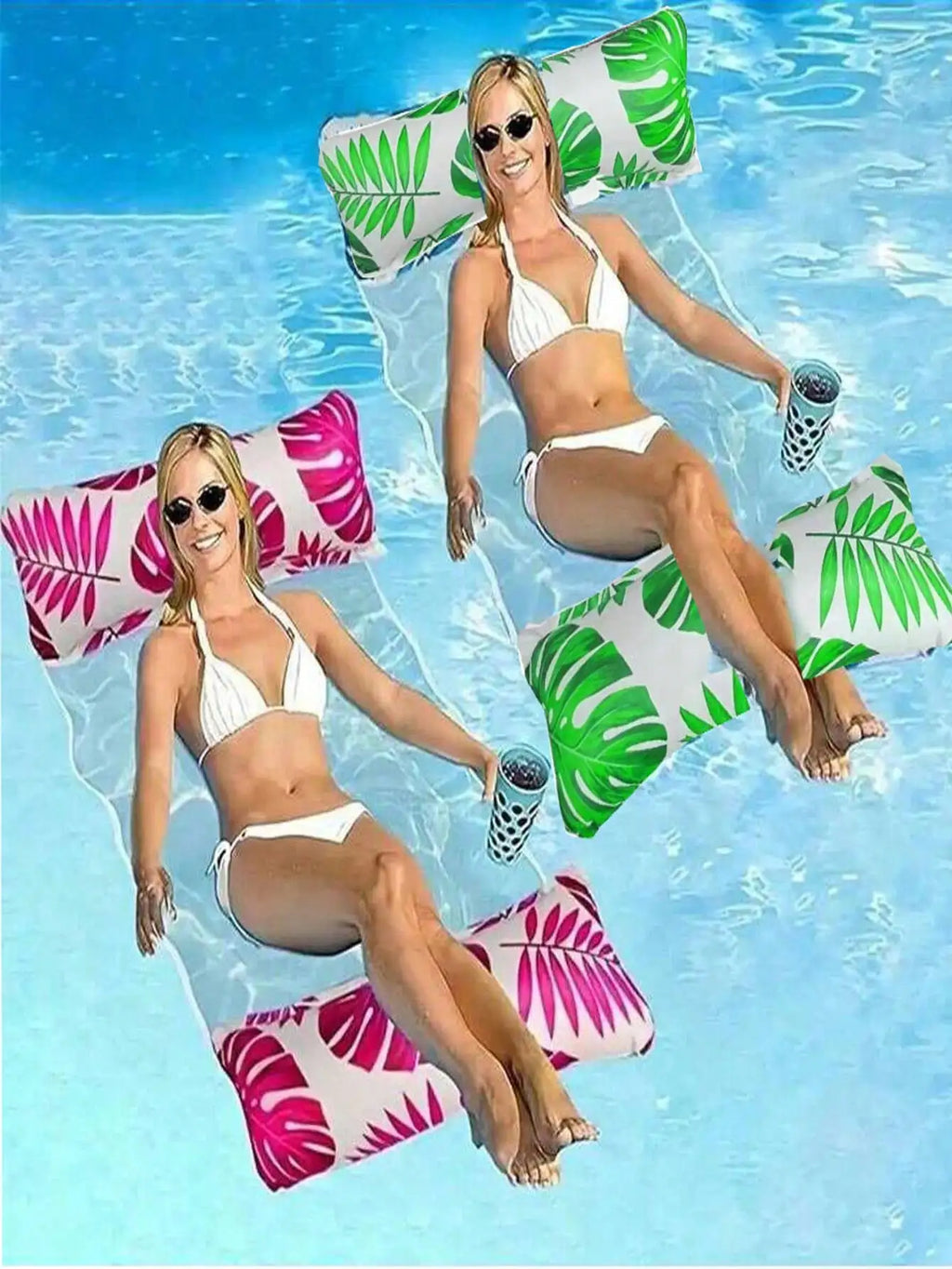 PVC Foldable Water Hammock Summer Inflatable Floating Striped