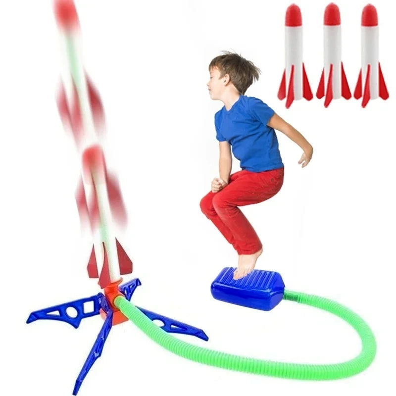 Kid Air Rocket Foot Pump Launcher Outdoor Air Pressed Stomp Soaring Rocket Toys Child Play Set Jump Sport Games Toy For Children