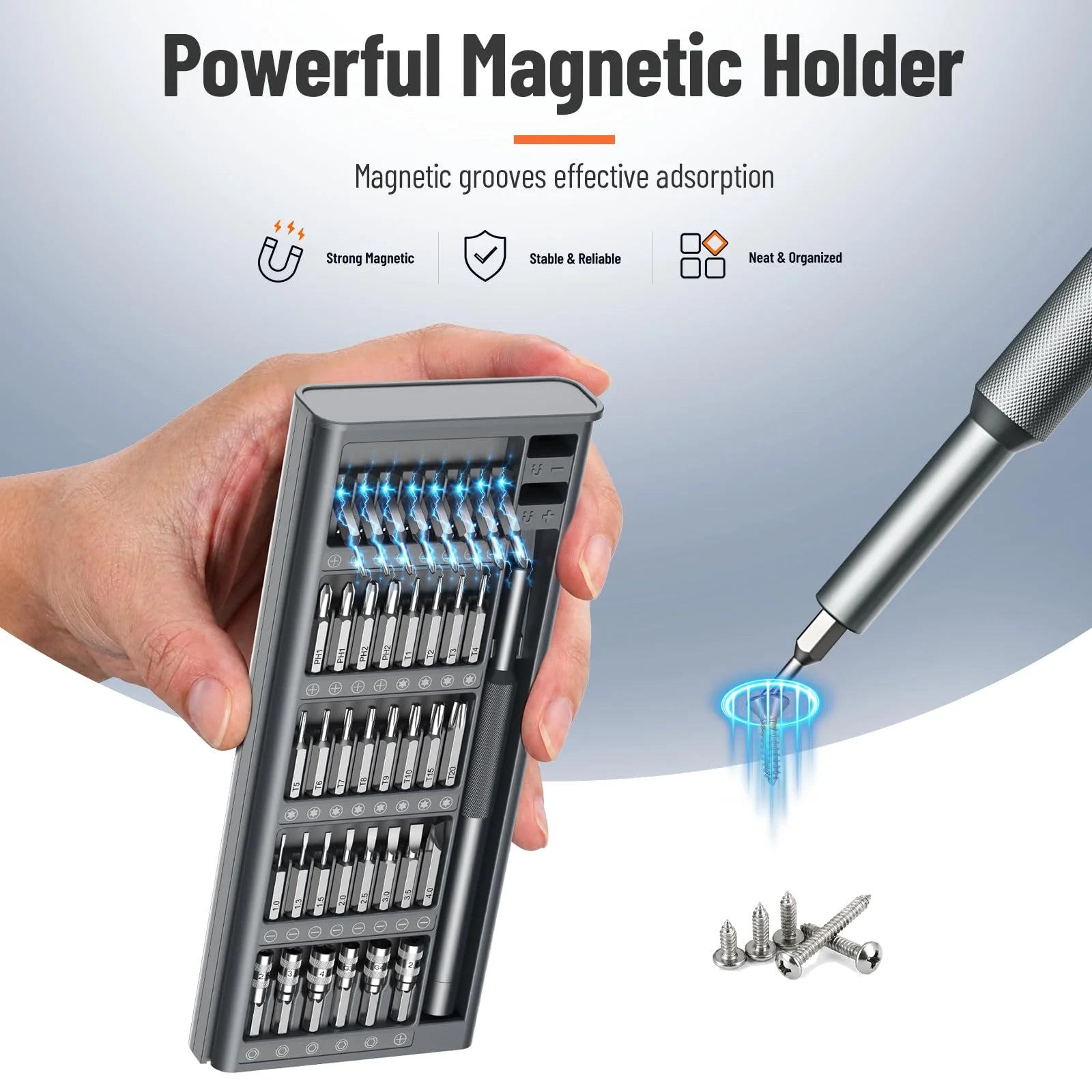 42/80 in 1 Precision Screwdriver Set with Magnetizer/Demagnetizer for Phone Computer Watch Laptop Doorbell Eyeglass  Electronic