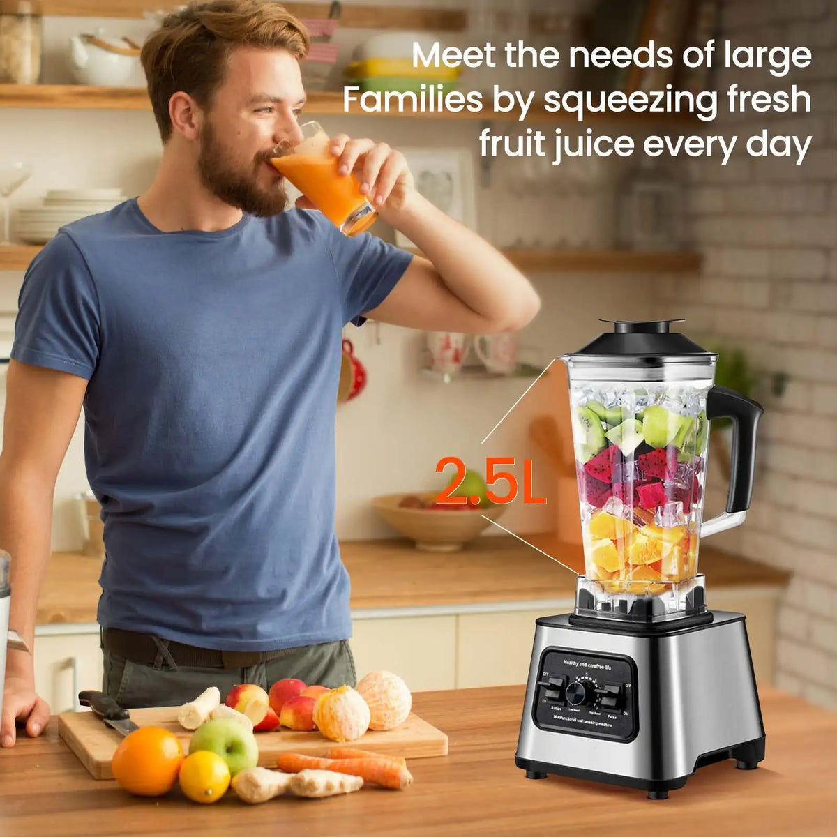 2-in-1 Household Countertop Blender, Multifunctional