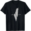 Palestine Keffiyeh Map Arabic Calligraphy Print Cotton T Shirt Men Heritage Patriotic Casual Graphic Tees Summer Men Clothing
