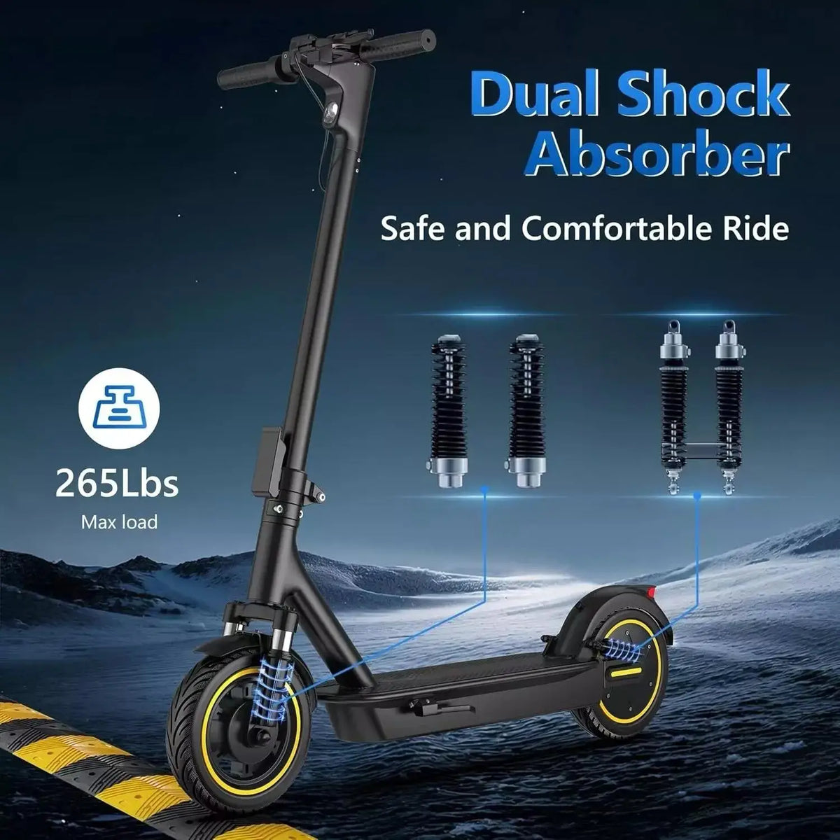 LADPED LPMAX 10" tires Folding Electric Scooter 22MPH Max Speed 500W 14.5AH 28Miles Long Range