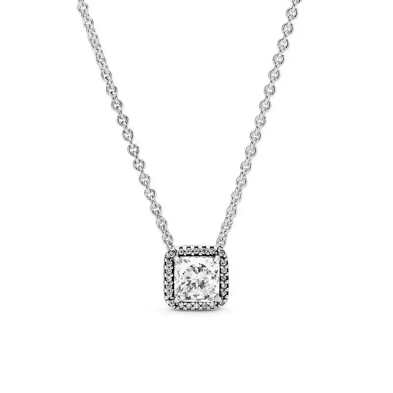 Fashionable Heart Pendant Necklace S925 Pure Silver Zircon