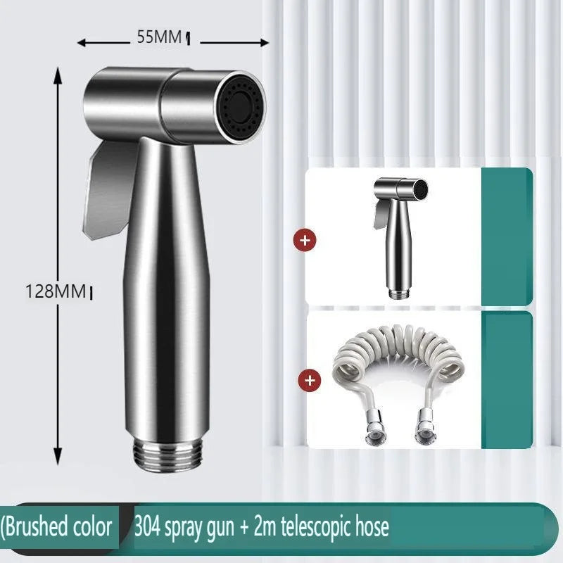 Handheld Bidet Sprayer Set Stainless Steel Spray Gun Shower