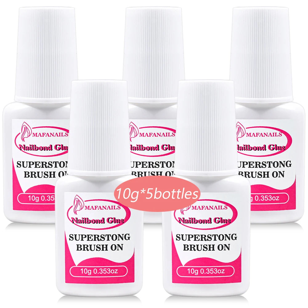 10/7/5/2g Fast Drying Nail Glue for Nail Tips Super Strong Adhesive Liquid Glue Rhinestones Gel Glue With Brush Manicure Tools #