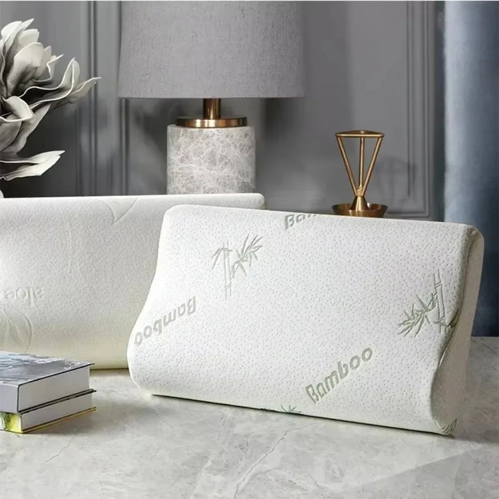 New Slow Rebound Bamboo Fiber Pillow Health Care Soft Memory Foam Pillow Support NeckRelief Comfortable Orthopedic Pillows Home