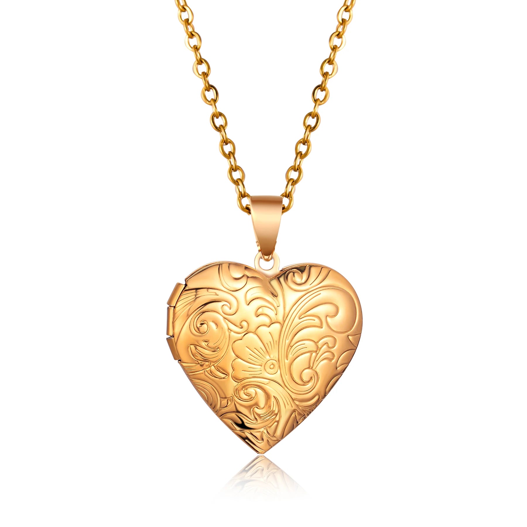 Fashion Stainless Steel Love Heart Locket Pendants Can Place Photos Necklace For Friend Family Customized Jewelry Gifts