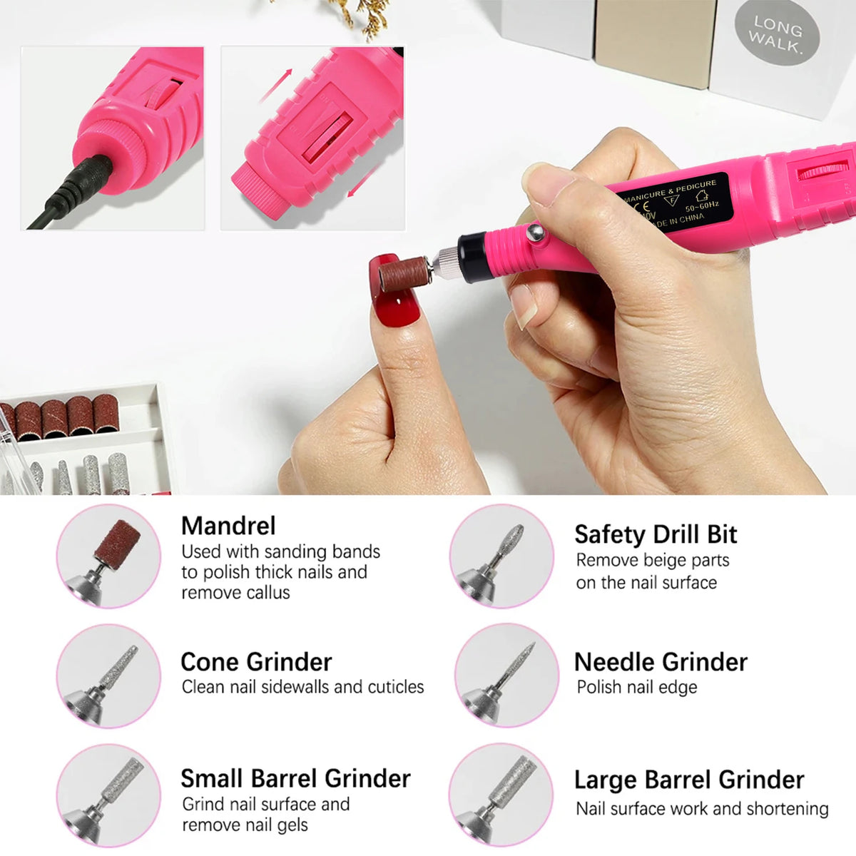Nail Drill Machine Grinding Equipment Milling Cutter For Manicure Pedicure