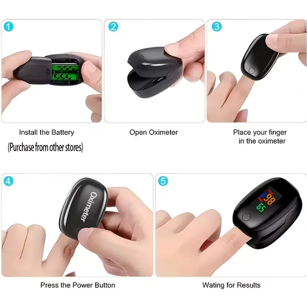 1pc Finger Pulse Oximeter Medical Portable Blood Oxygen Oxymetre Heart Rate Saturation Meter OLED Oximetro De Dedo LED Display
