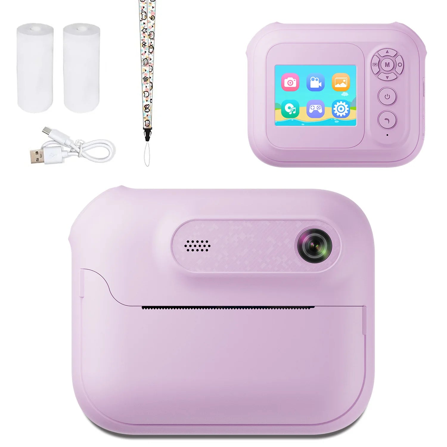 Instant Print Camera for Kids, Kids Camera for 5-1, 32MP HD 1080P Digital Camera with 3 Rolls of Printer Paper