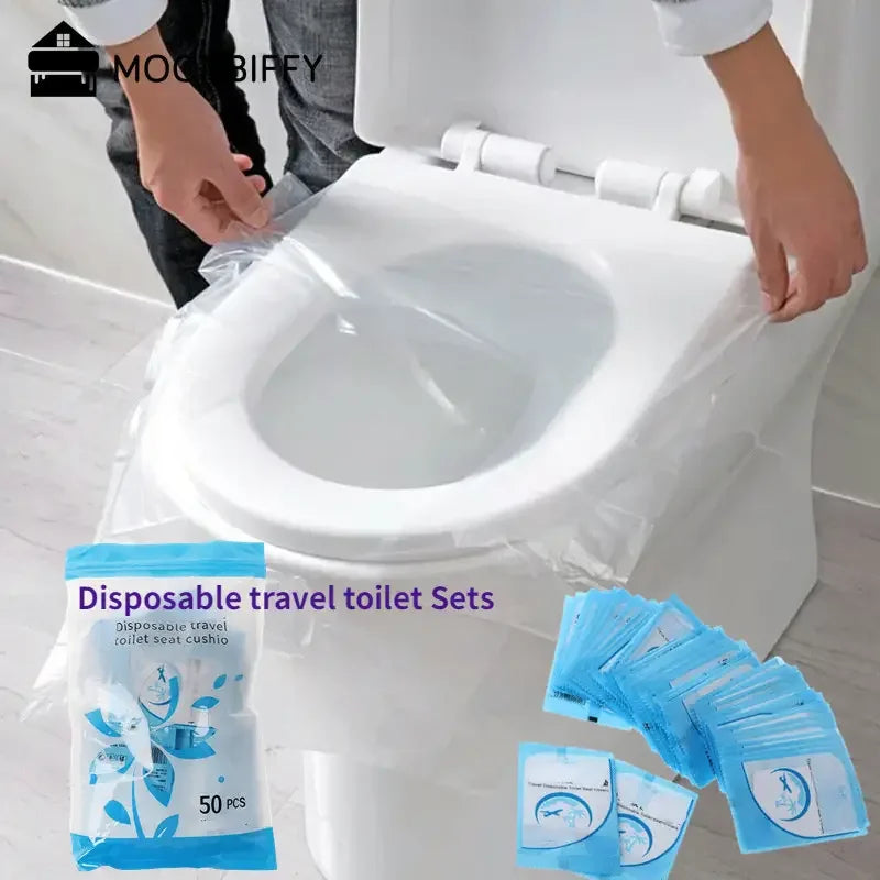 100/5Pcs Disposable Toilet Seat Cover Mat Portable Waterproof Safety