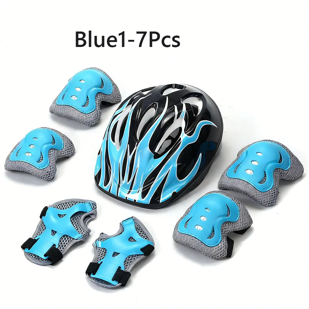 Kids Bike Helmet, Toddler Helmet for Youth Adult, Knee Pad Elbow Pad Wrist Guard Protective Gear Set for Bike