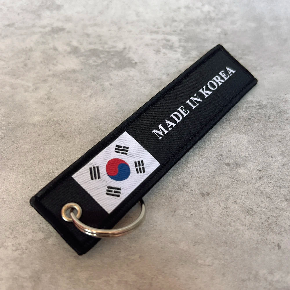 1 Pc Sale Both Sided Embroidery Made In UK SWEDEN KOREA RUSSIA Flag Luggage Bag Tag KeyChain Motorcycle Key accessory