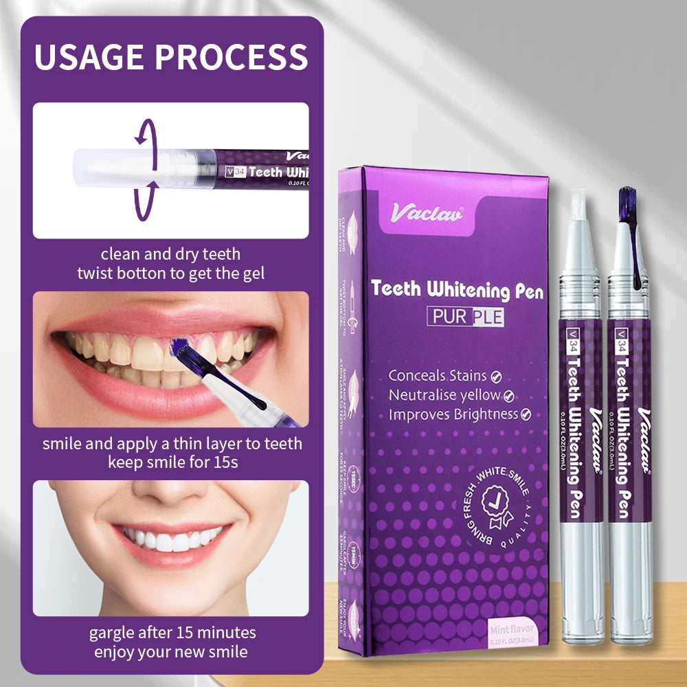 Purple Teeth Whitening Gel Pen Color Correction