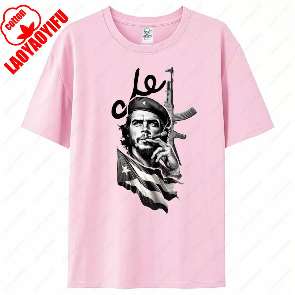 Che Guevara Shirt Rebel Cuban Shirt Guerrilla Revolution TShirt Casual Short Sleeve Men High Quality Tee Cotton Loose Tops