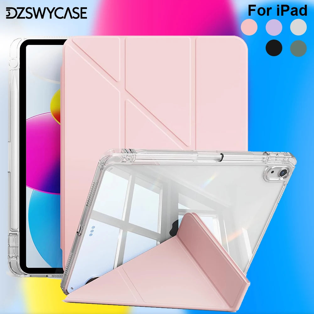 Case for iPad 10th 10.9 A16 11th Gen, Air 11 M2 3 4 air 10.9, Pro 11 M5, 9/8/7th 10.2, 5/6th 9.7, mini 6/7 Y-Shaped Stand Cover