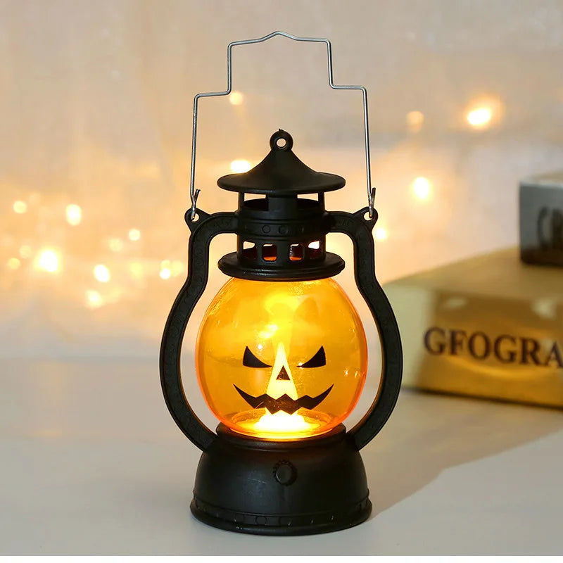Halloween LED Hanging Pumpkin Lantern Light Ghost Lamp