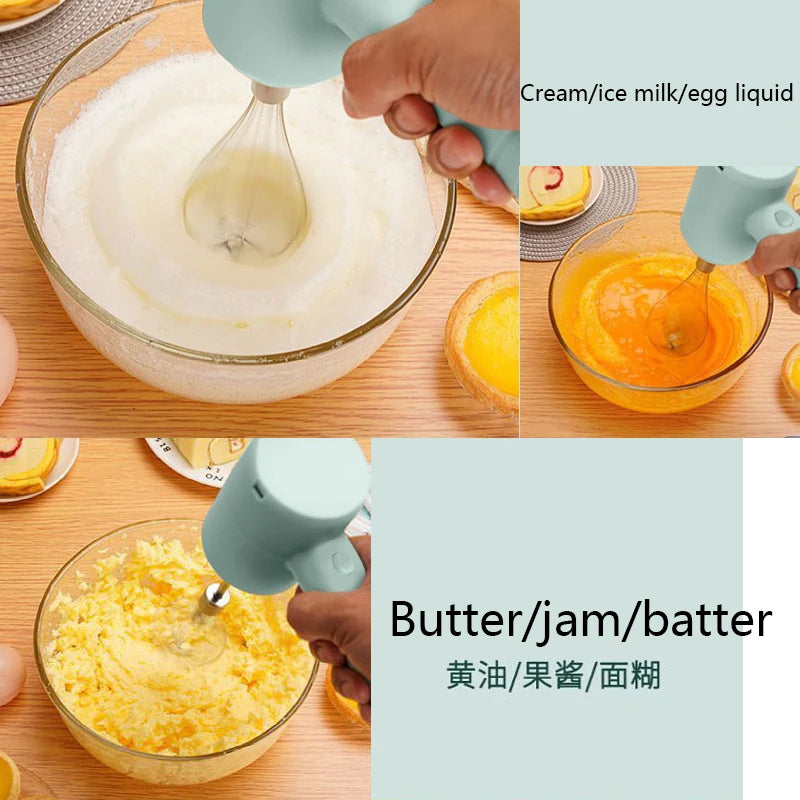 Diwiter 1 PCS Wireless Electric Food Mixer Portable 3 Speeds Egg Beater Baking Dough Cake Cream Mixer Kitchen Tools