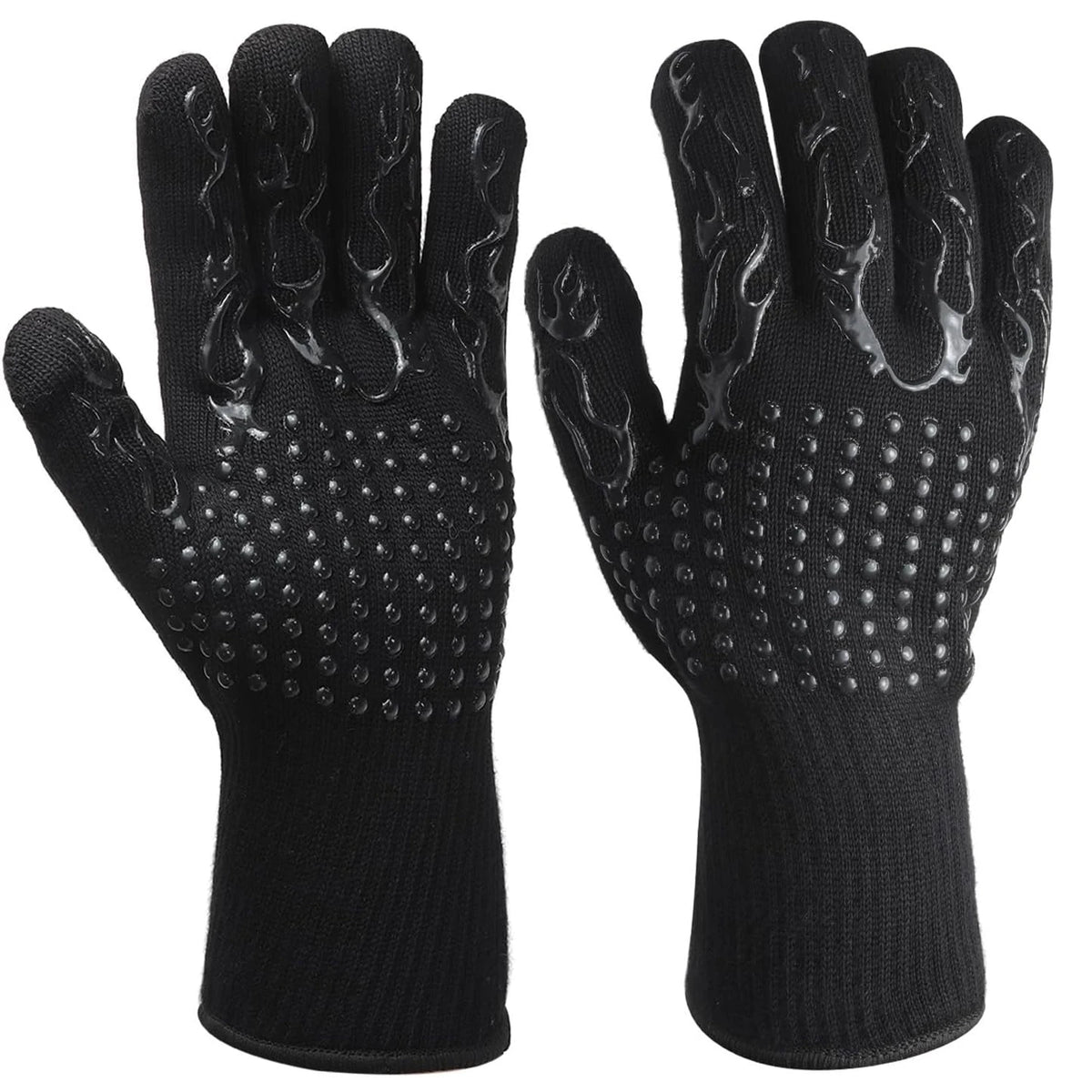 BBQ Gloves 1472℉ Heat Resistant Oven Gloves Silicone Non-Slip