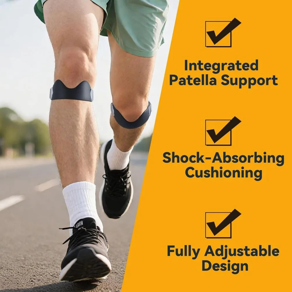 Patellar Tendon Support Strap, Adjustable Non-Slip Patella Band Knee Brace Suitable for various sports