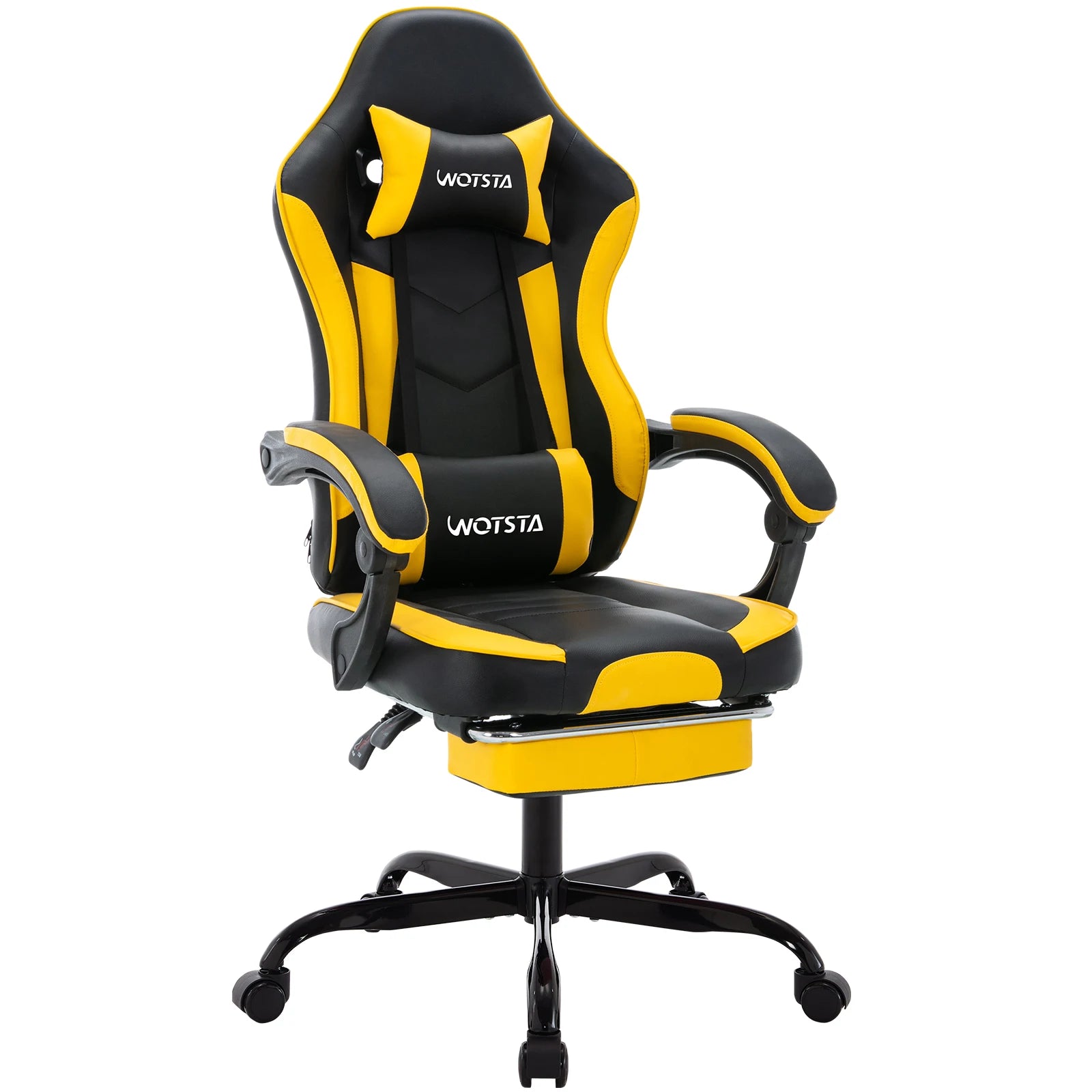 WOTSTA Gaming Chair with Footrest Gamer Chairs Ergonomic with Lumbar Cushion Headrest Chair Height Adjustable Computer Chair