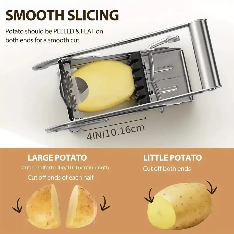 1Pack Stainless Steel Manual Potato Cutter 4-in-1