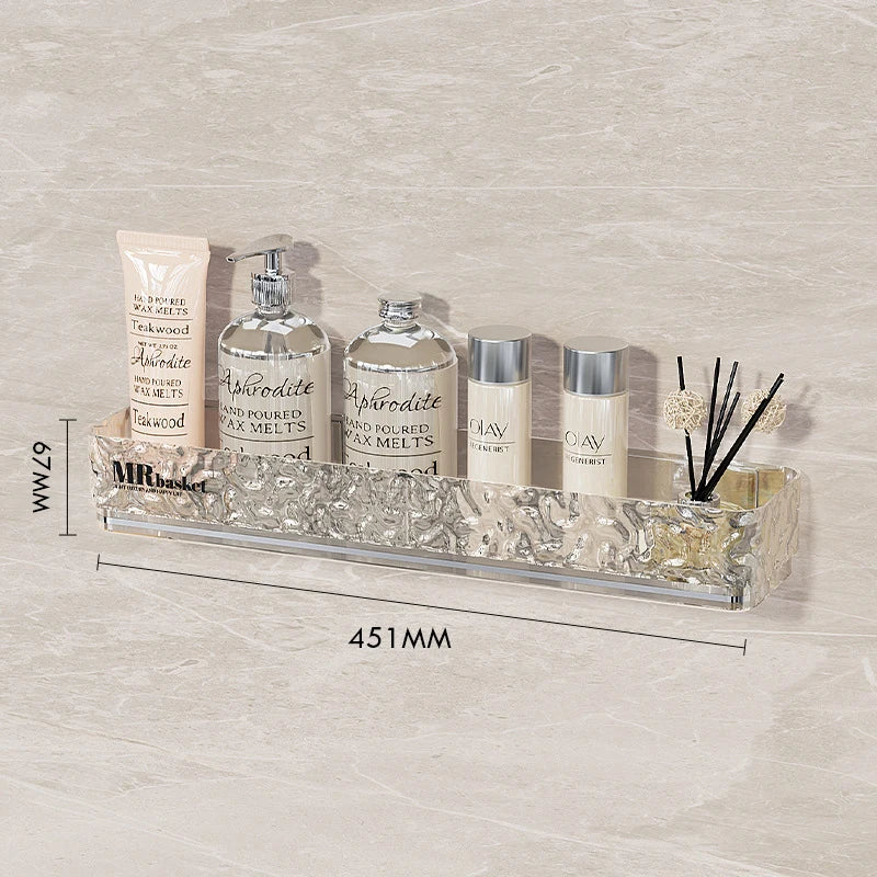 Washstand Cosmetics Storage Rack Acryli Shower Storage Rack Bathroom Shelf No Drill Organizer Wall Mounted Toilet Shampoo Holder