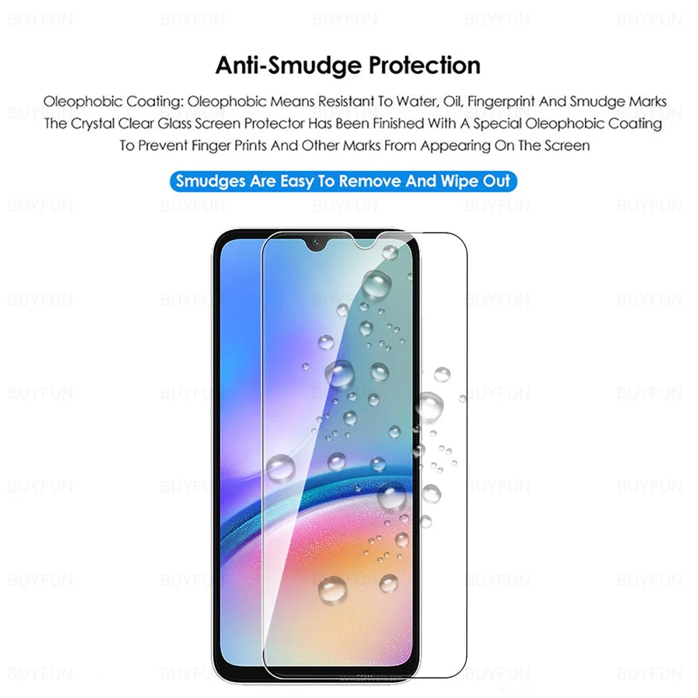 1-4Pcs Tempered Glass For Samsung Galaxy A05s A05 A15 4G A25 A35 A55 5G A06 A16 A26 A36 A56 A07 A17 A27 A37 A57 Screen Protector