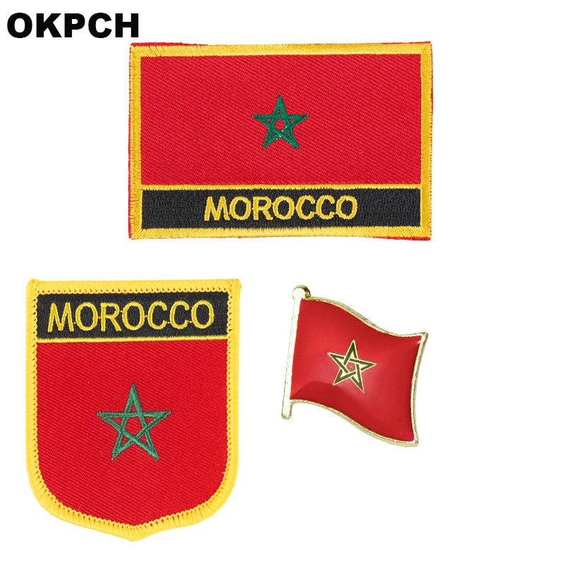 Palestine National Flag Embroidered Iron on Patches for Clothing Metal badges PT0130-3