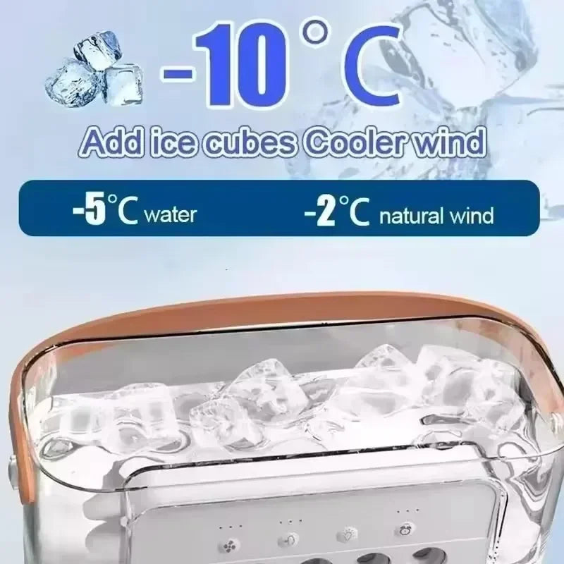 Fan Portable Air Cooler Conditioner Humidifier with 500mL Water Tank Quite Mist Water Spray Fan for Home Room Camping Car Office