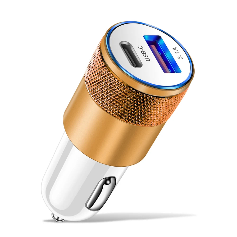 Dual Ports Fast Charging Mobile Phone Type-C Adapter PD 12W USB