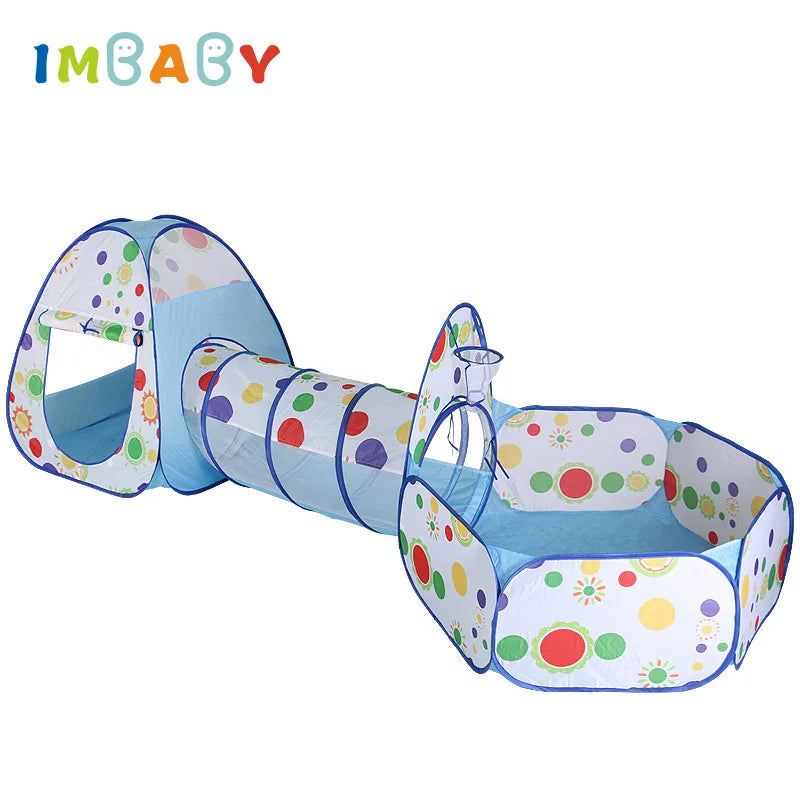 IMBABY NEW 3 In 1 Baby Balls Pool & Toy Tent & Crawling Tunnel Home Baby Playground Foldable Ball Pit Game Tent for Child