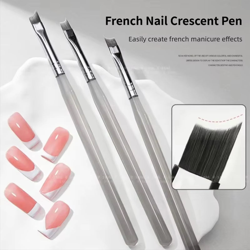 1/5Pcs Professional French Nail Art Brushes Set Half Moon Shape Nail Brush UV Gel Acrylic Painting DIY Manicure Tool