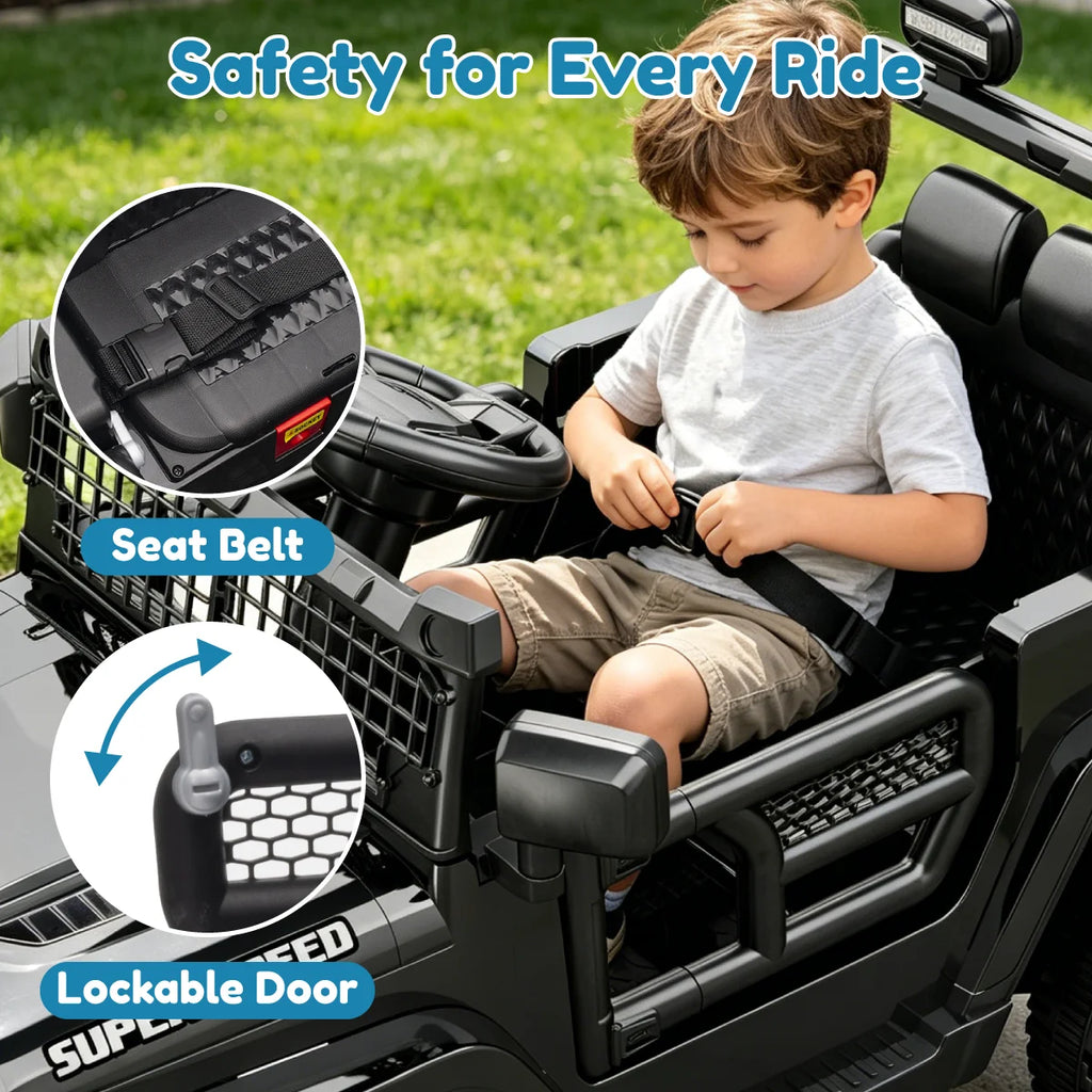 12V Ride On Car for Kids, Electric Ride On Toy with Parent Remote Control