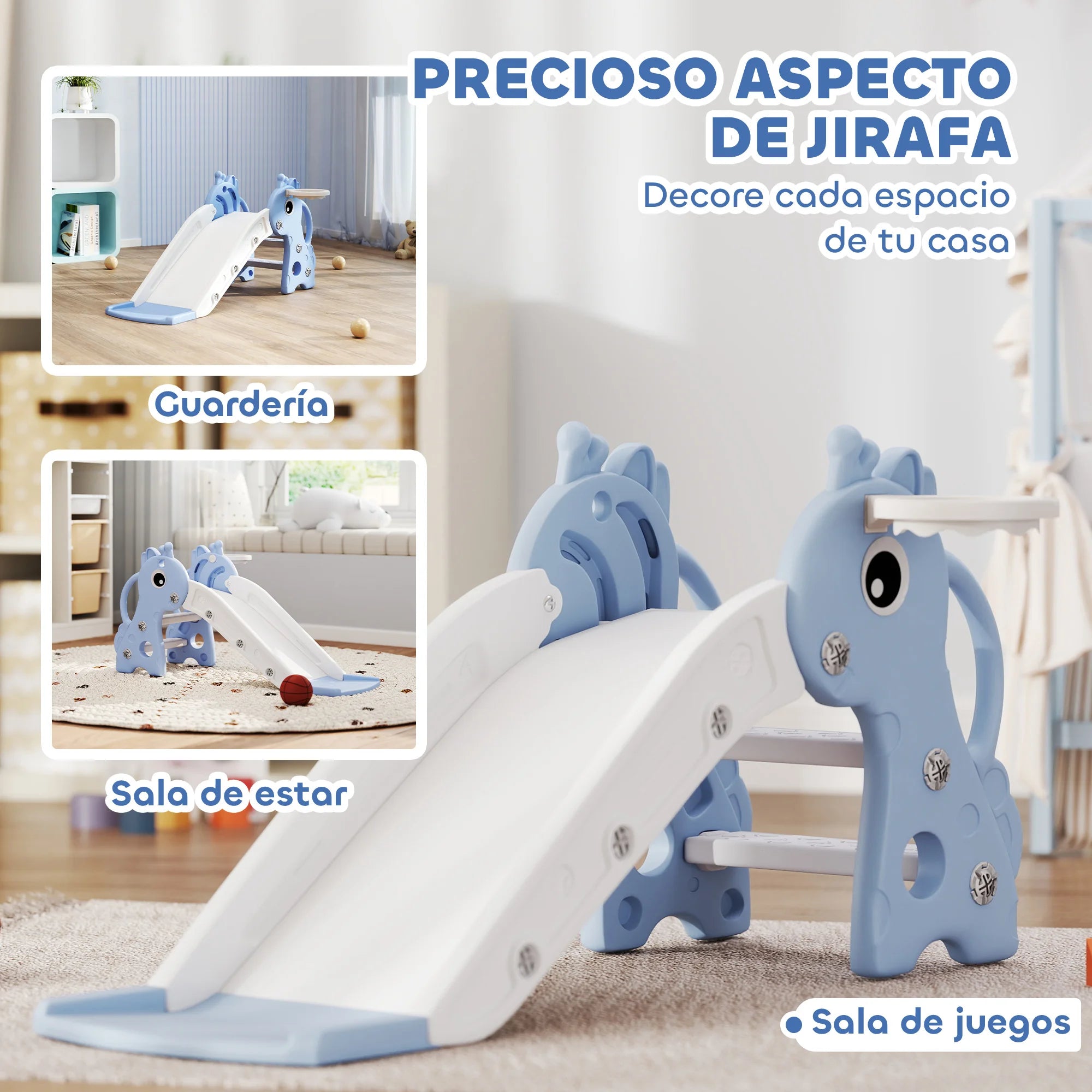 Aiyaplay 3-in-1 Children's Slide for Children from 1-3 Years Old 106X51.5X52 cm Blue