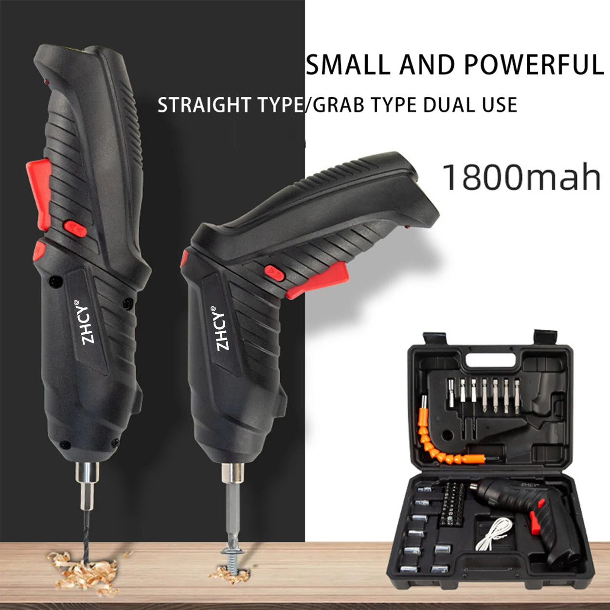 47Pcs 4.2V Rechargeable Cordless Electric Screwdriver Mini Drill Set With Lithium Battery For Household Maintenance Power Tools