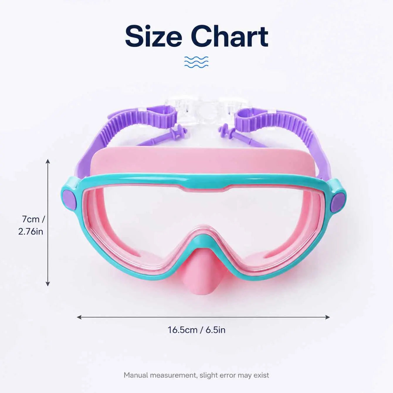 1PC Swim Goggles with Nose Cover, Wide View Anti-Fog UV Protection Swimming Mask