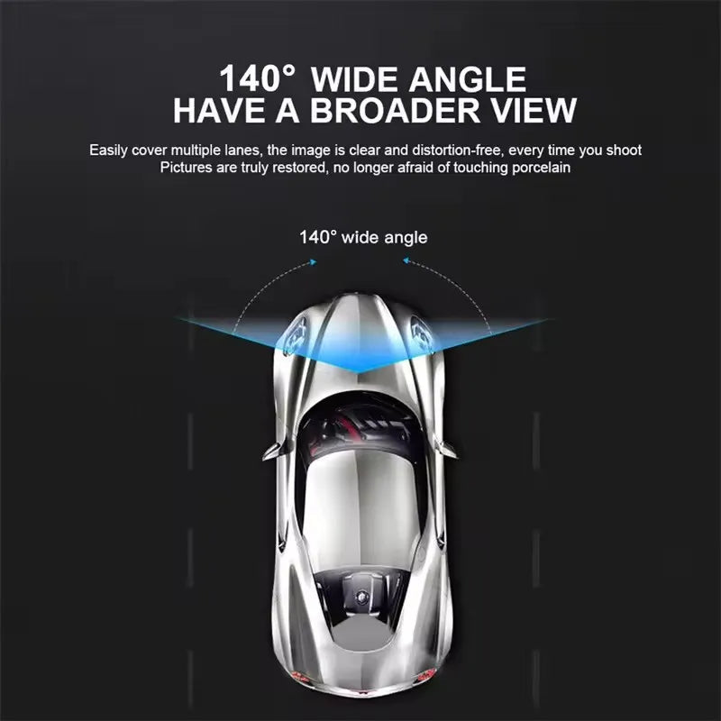 Car recorder front and built-in, front 1080P and built-in 720P recording car DVR camera, 140 ° wide-angle, night vision
